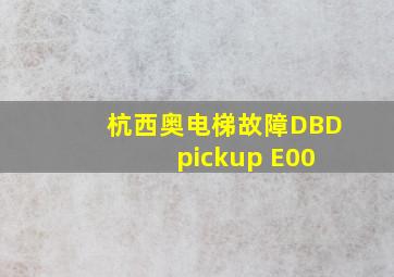 杭西奥电梯故障DBD pickup E00